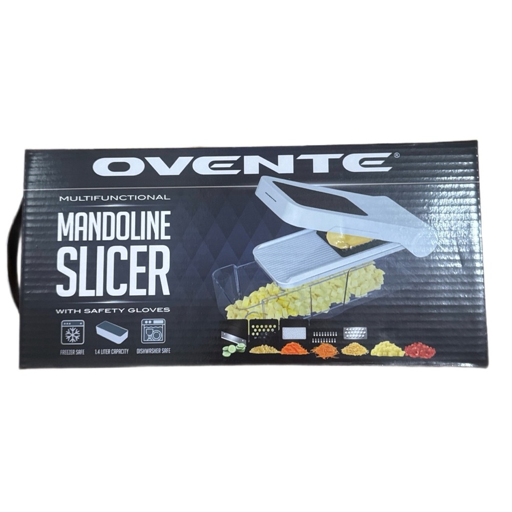 Ovente Multifunctional Mandoline Slicer W. Safety Gloves Vegetable Fruit Cutter